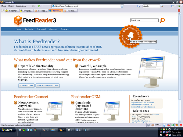 Screenshot Feedreader